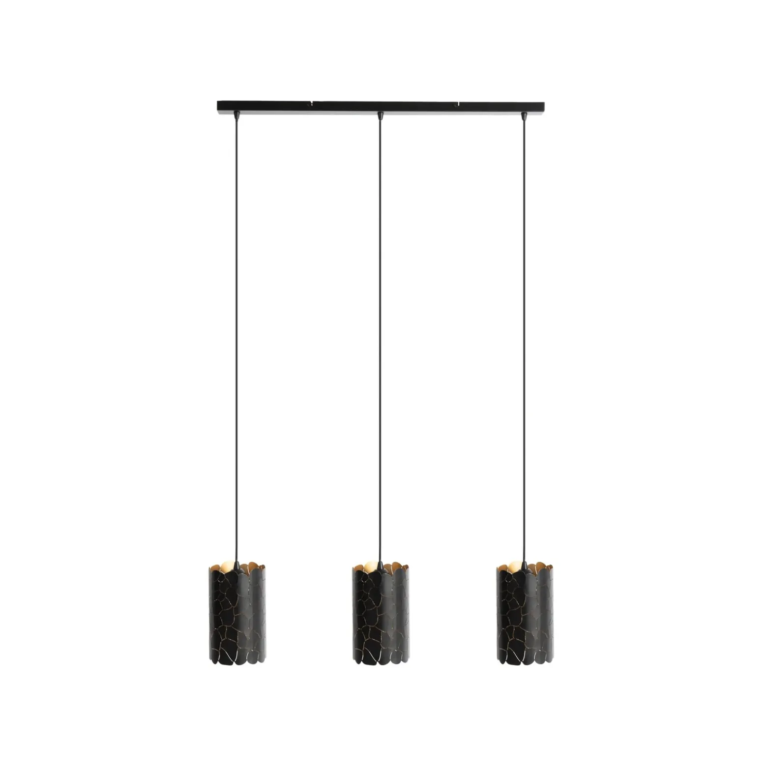 Lindby riippuvalaisin Aralena, musta/kulta, 3-valo, pituus93cm