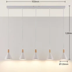 Lindby-riippuvalaisin Arina, 100 cm, valkoinen, 5-valo, E14