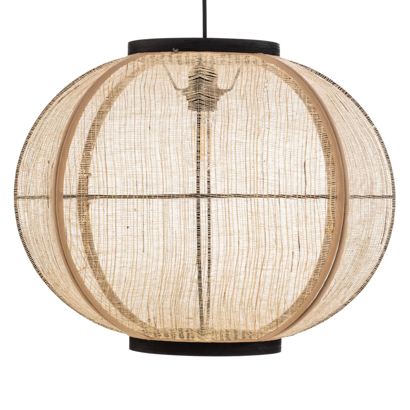 Lindby riippuvalaisin Aurinil, puunvärinen, pellava, Ø 48cm, E27