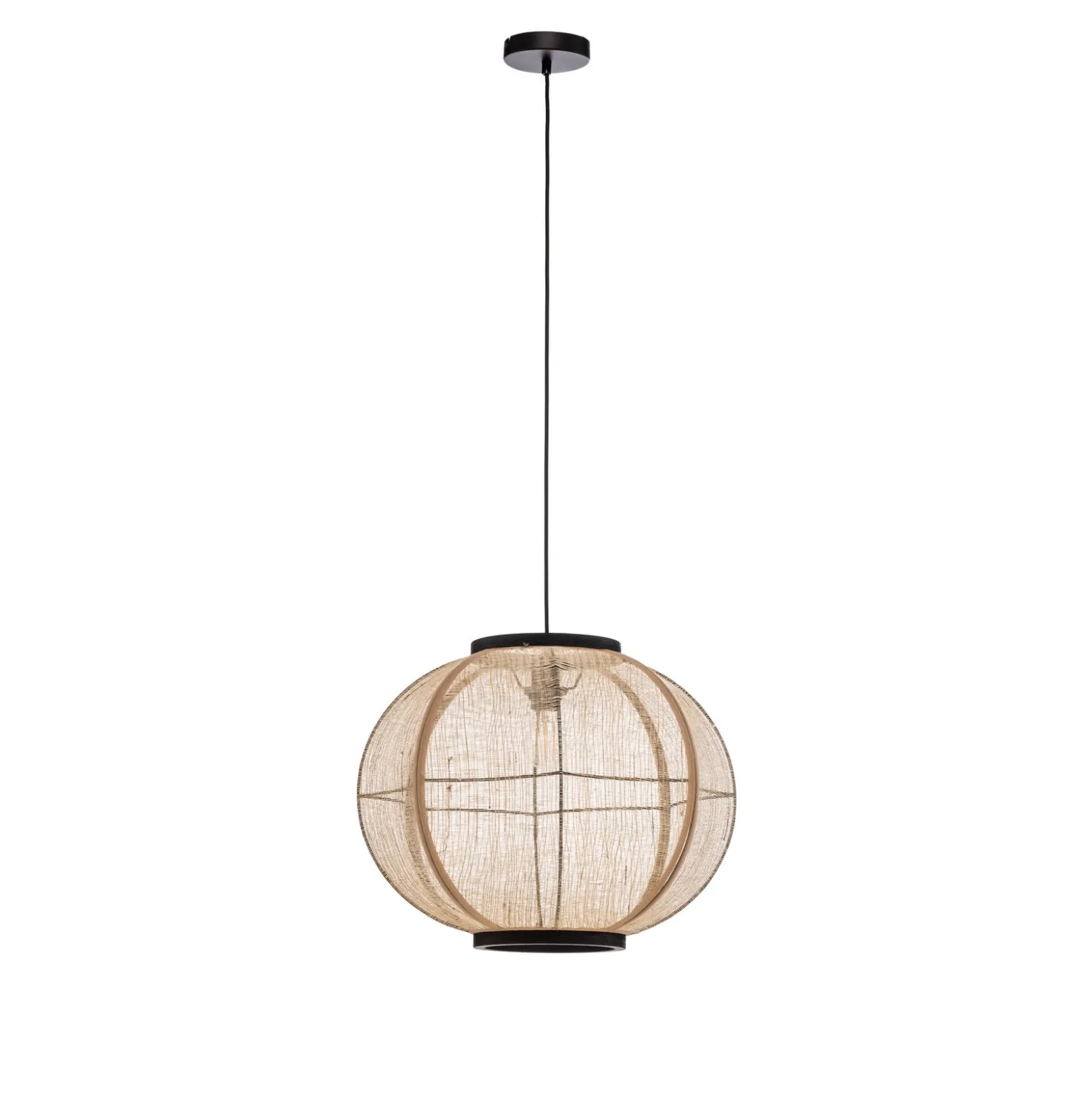 Lindby riippuvalaisin Aurinil, puunvärinen, pellava, Ø 48cm, E27