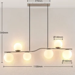 Lindby riippuvalaisin Avalyn, nikkelin värinen, lasi, 110 cm, E14