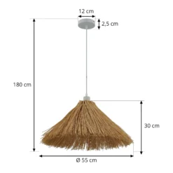 Lindby Riippuvalaisin Borys, Ø 55 cm, meriruohoa, E27