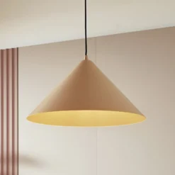 Lindby Riippuvalaisin Clarine, beige, Ø 50 cm, metallia
