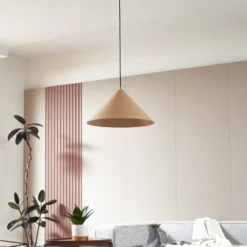 Lindby Riippuvalaisin Clarine, beige, Ø 50 cm, metallia