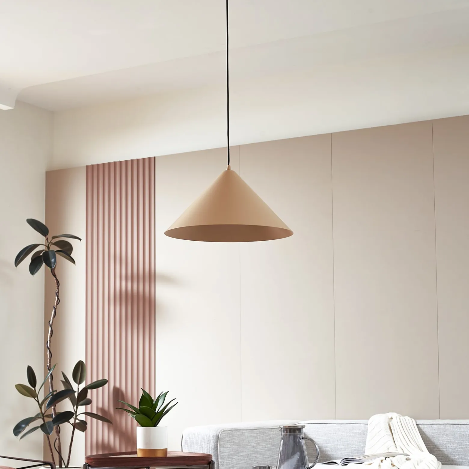 Lindby Riippuvalaisin Clarine, beige, Ø 50 cm, metallia