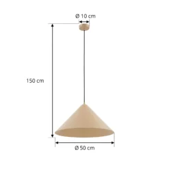 Lindby Riippuvalaisin Clarine, beige, Ø 50 cm, metallia