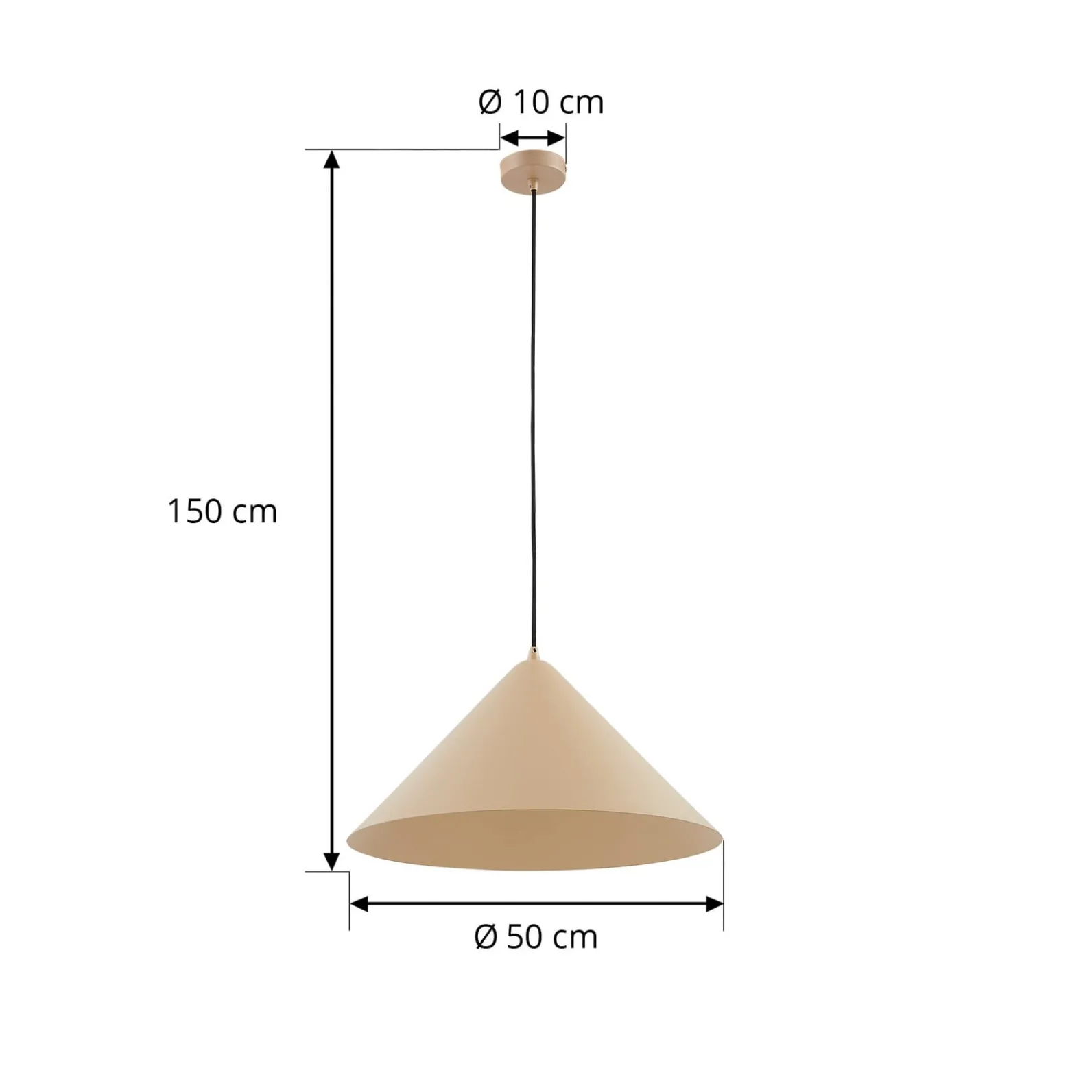 Lindby Riippuvalaisin Clarine, beige, Ø 50 cm, metallia