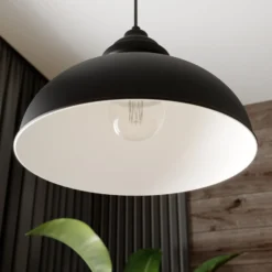 Lindby Riippuvalaisin Cliona, musta, metalli, Ø 31 cm, E27
