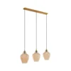 Lindby Riippuvalaisin Drakar, Ø 22 cm, 3-valo, meripihka, lasi