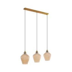 Lindby Riippuvalaisin Drakar, Ø 22 cm, 3-valo, meripihka, lasi