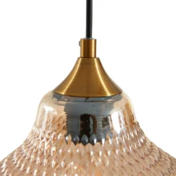 Lindby Riippuvalaisin Drakar, Ø 22 cm, 3-valo, meripihka, lasi