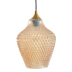 Lindby Riippuvalaisin Drakar, Ø 22 cm, 3-valo, meripihka, lasi