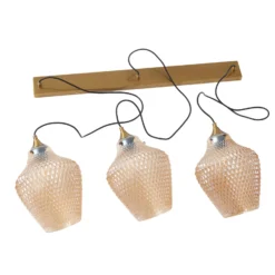 Lindby Riippuvalaisin Drakar, Ø 22 cm, 3-valo, meripihka, lasi