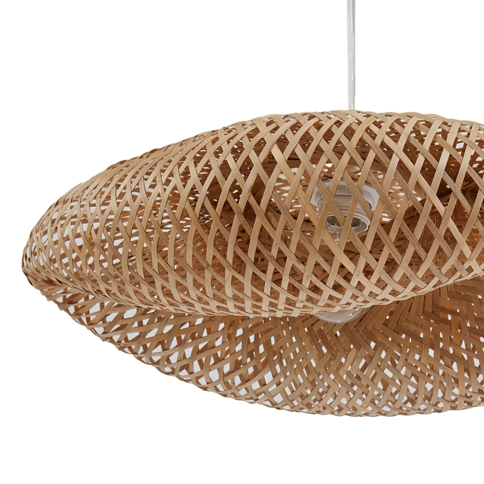 Lindby Riippuvalaisin Eleane, bambu, luonnonvalo, Ø 50 cm
