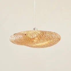 Lindby Riippuvalaisin Eleane, bambu, luonnonvalo, Ø 50 cm