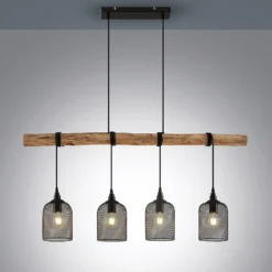 Lindby Riippuvalaisin Elrond, 116 cm, musta, 4-valo, puuta