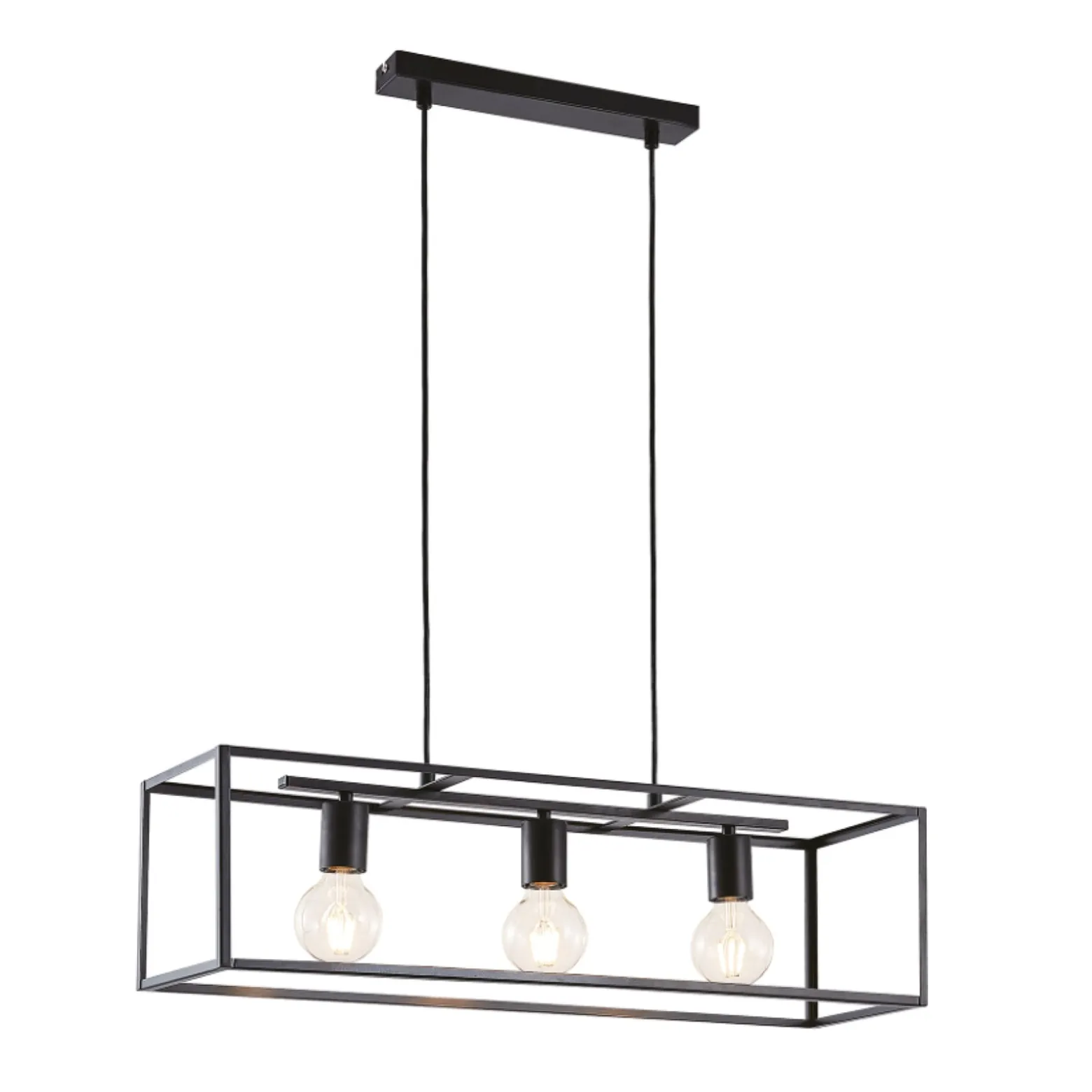 Lindby Riippuvalaisin Emily, 72 cm, musta, 3-valo, metallia