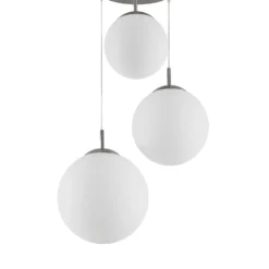 Lindby Riippuvalaisin Heleska, valkoinen, lasi, 3-valo, Ø 47cm