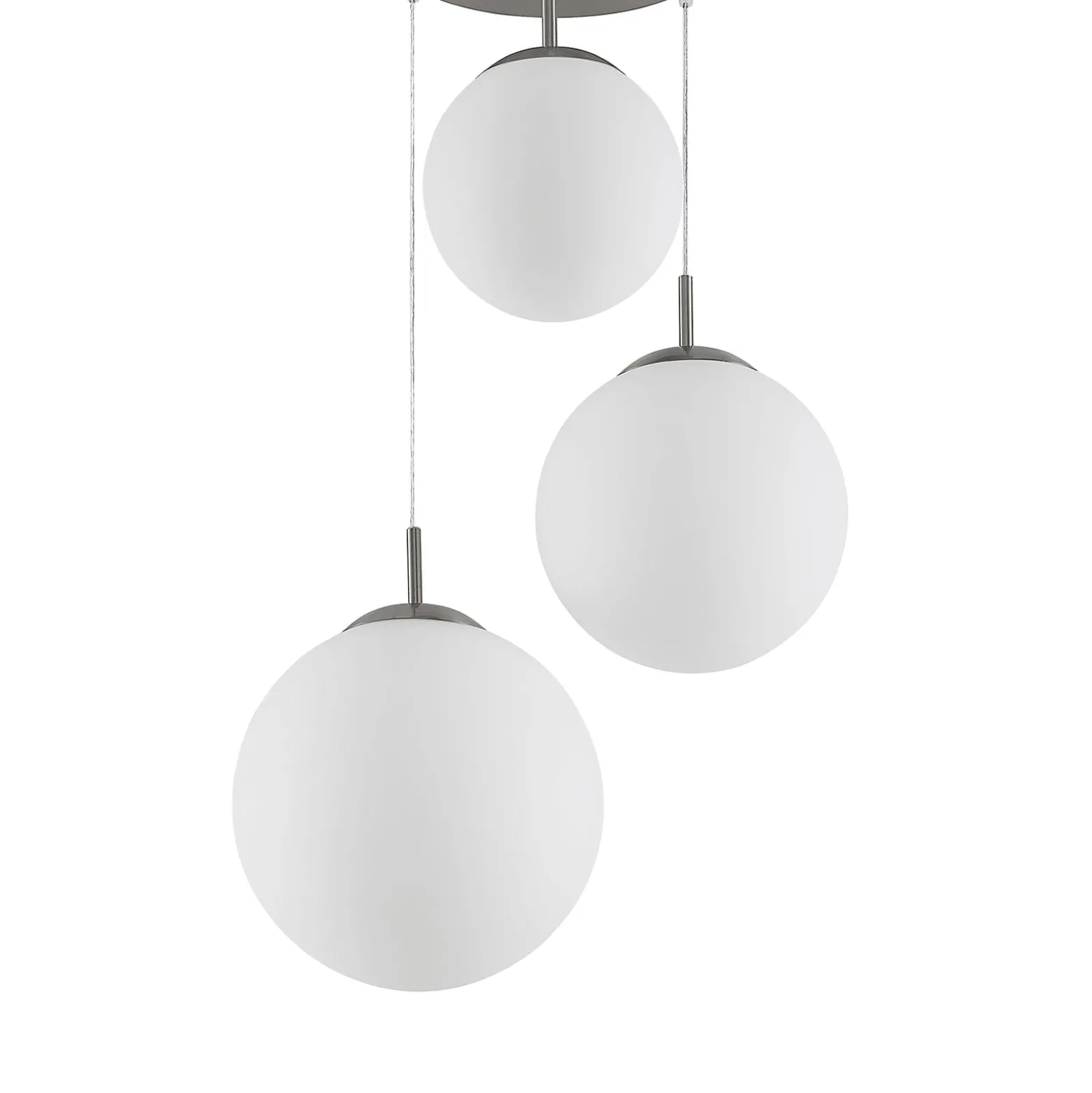 Lindby Riippuvalaisin Heleska, valkoinen, lasi, 3-valo, Ø 47cm