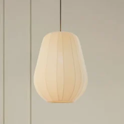 Lindby Riippuvalaisin Helin, beige, Ø 30 cm, kangasta