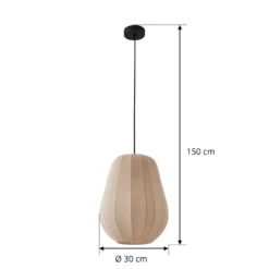 Lindby Riippuvalaisin Helin, beige, Ø 30 cm, kangasta