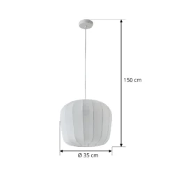 Lindby Riippuvalaisin Helin, valkoinen, Ø 35 cm, kangasta