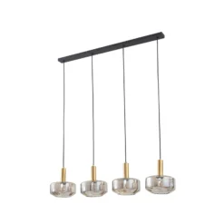 Lindby Riippuvalaisin Hildur, 4-valo, 118 cm, savunharmaa, lasi