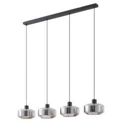 Lindby Riippuvalaisin Hildur, 4-valo, 115 cm, savunharmaa, lasi