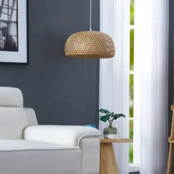 Lindby Riippuvalaisin Jadwiga, Ø 45 cm, bambu, E27