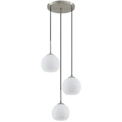 Lindby riippuvalaisin Jurian, Ø 32 cm, 3-valo, nikkeli/opal, lasi