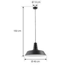Lindby riippuvalaisin Laylan, musta/valkoinen, Ø 46 cm, metallia