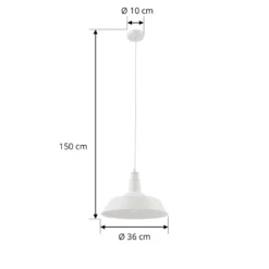 Lindby Riippuvalaisin Laylan, valkoinen, Ø 36 cm, metallia