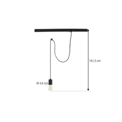 Lindby-riippuvalaisin Linaro, Ø 4,6 cm, musta, 1-vaiheinen, E27