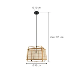 Lindby Riippuvalaisin Liriana, bambu, rauta, Ø 45 cm, E27