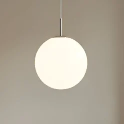 Lindby Riippuvalaisin Marike, Ø 40 cm, valkoinen, lasi, pallopallo, E27