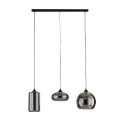 Lindby Riippuvalaisin Marla, 3-valo, lasi, savunharmaa, 102cm