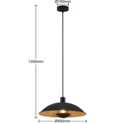 Lindby riippuvalaisin Narisara, Ø 40 cm, E27, musta-kultainen
