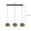 Lindby Riippuvalaisin Nerys, 3-valo, musta, bambu, 1120 cm, 1,120 cm