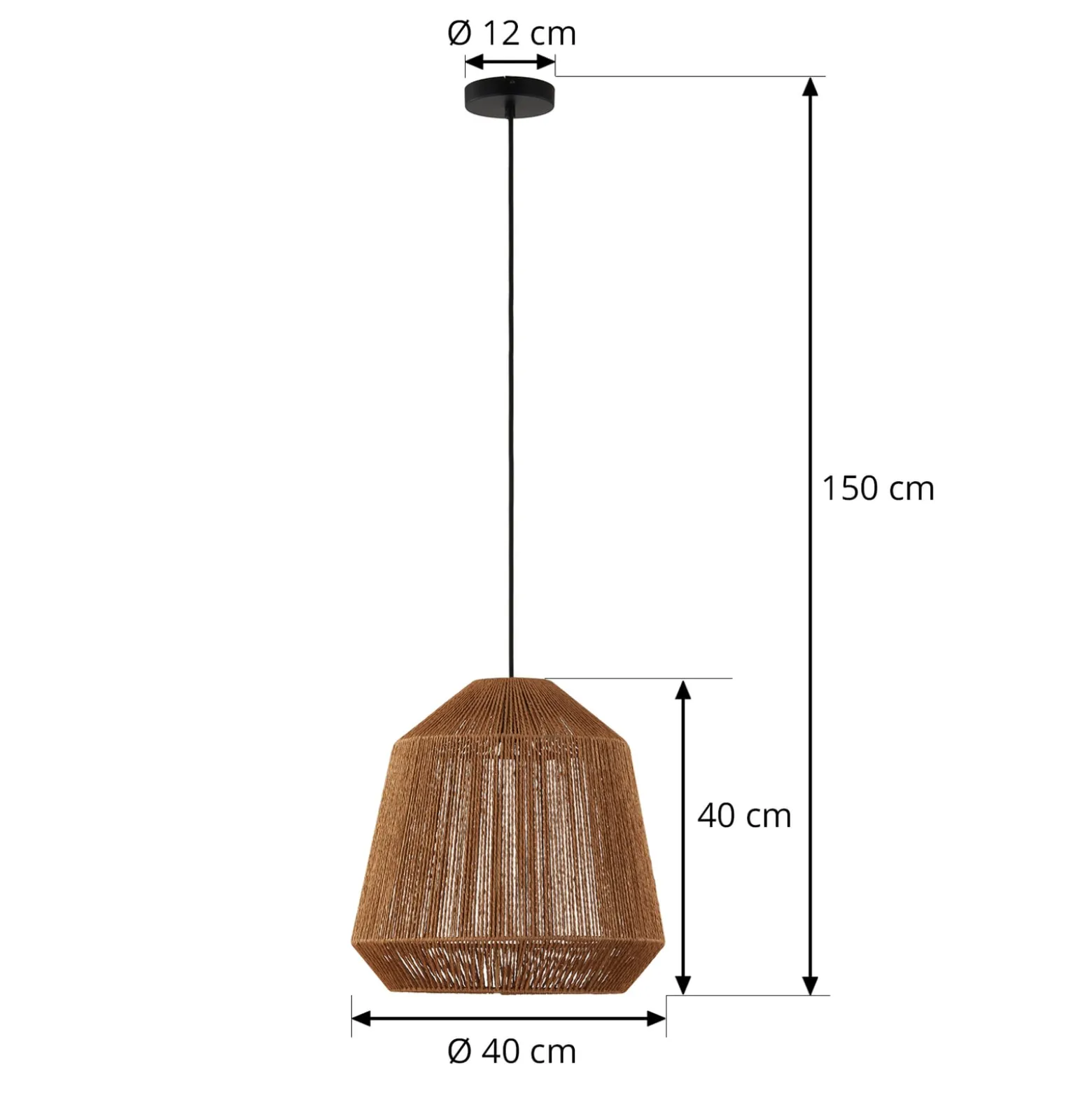 Lindby-riippuvalaisin Otso, 40 cm korkea, bambu, E27