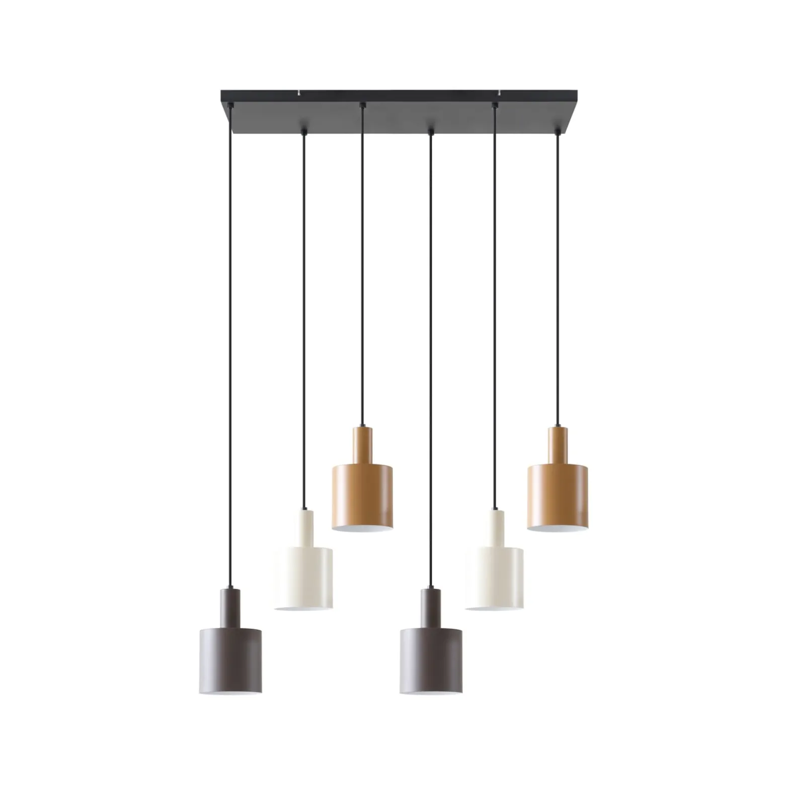 Lindby riippuvalaisin Ovelia, ruskea/kahvi/beige, 6 valoa, E27