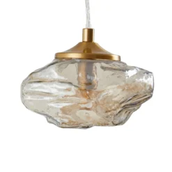 Lindby riippuvalaisin Piatra, Ø25cm, 3-valo, konjakki/messinki, lasi