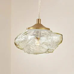 Lindby riippuvalaisin Piatra, meripihka/messinki, lasi, Ø 16 cm, G9