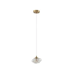 Lindby riippuvalaisin Piatra, meripihka/messinki, lasi, Ø 16 cm, G9