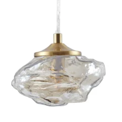 Lindby riippuvalaisin Piatra, meripihka/messinki, lasi, Ø 16 cm, G9