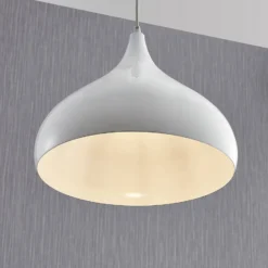 Lindby Riippuvalaisin Ritana, valkoinen, metalli, Ø 31 cm, E27