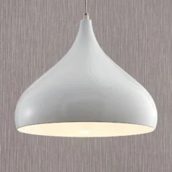 Lindby Riippuvalaisin Ritana, valkoinen, metalli, Ø 31 cm, E27