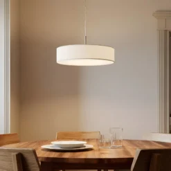 Lindby riippuvalaisin Sebatin, Ø 50 cm, valkoinen, kangas, E27