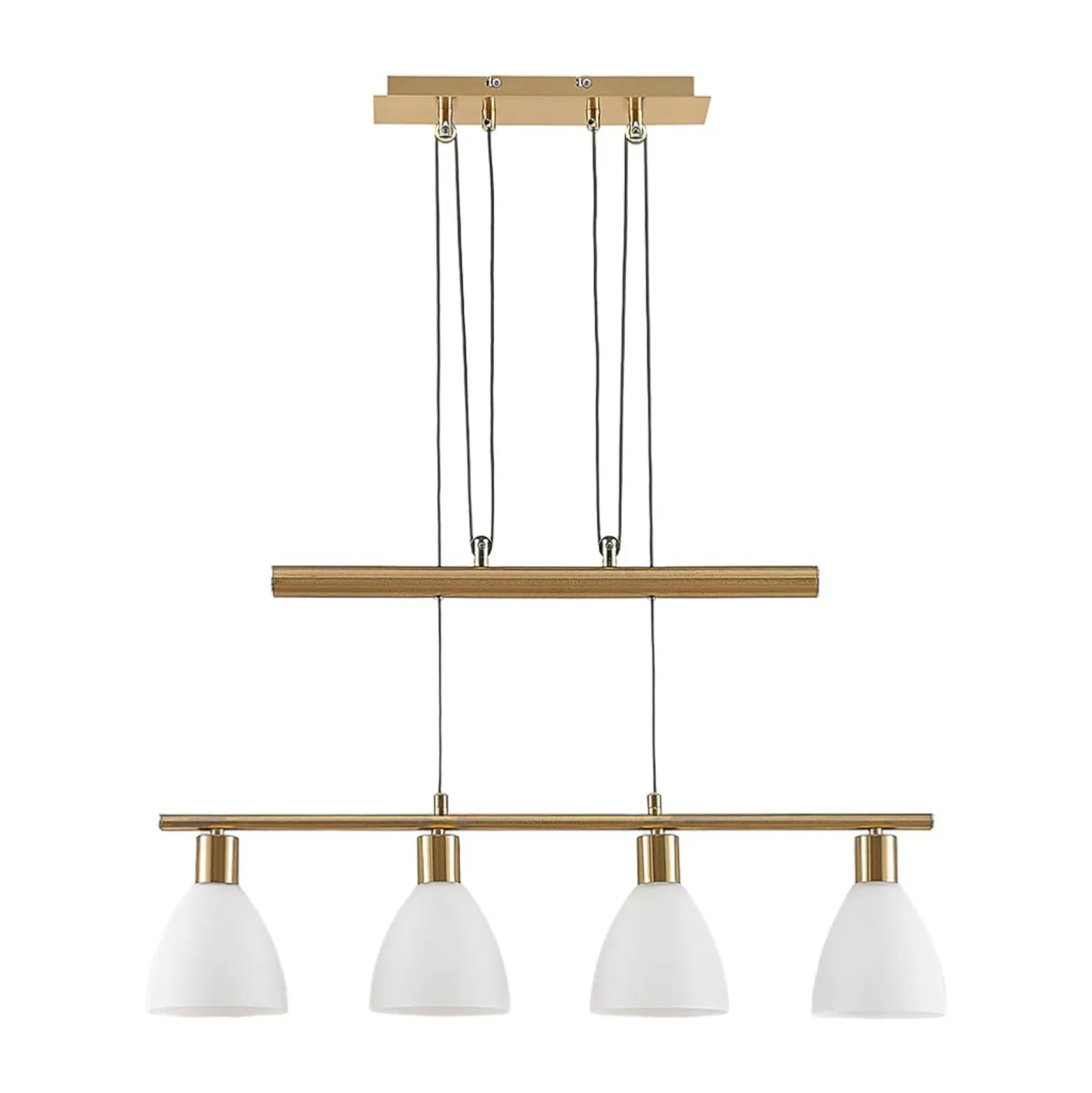 Lindby riippuvalaisin Simeon, messinginvärinen, lasi, 73 cm, E14