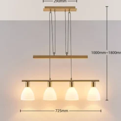Lindby riippuvalaisin Simeon, messinginvärinen, lasi, 73 cm, E14