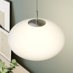 Lindby Riippuvalaisin Sonika, Ø 40 cm, nikkelin värinen, lasi, E27